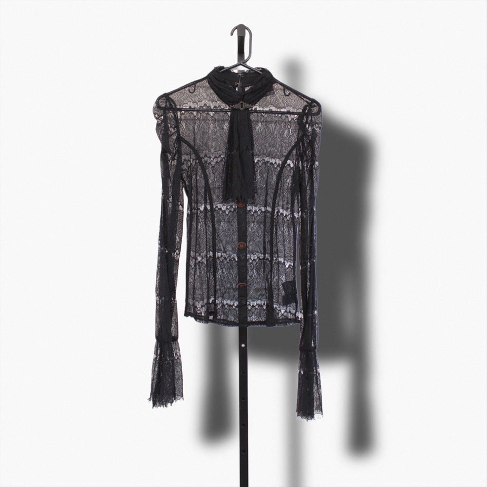 Elegant Black Lace Women Top